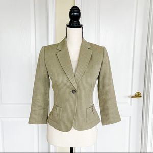 Antonio Melani Size 0 Sandstone Pinned Striped Blazer with Folded Front Pockets